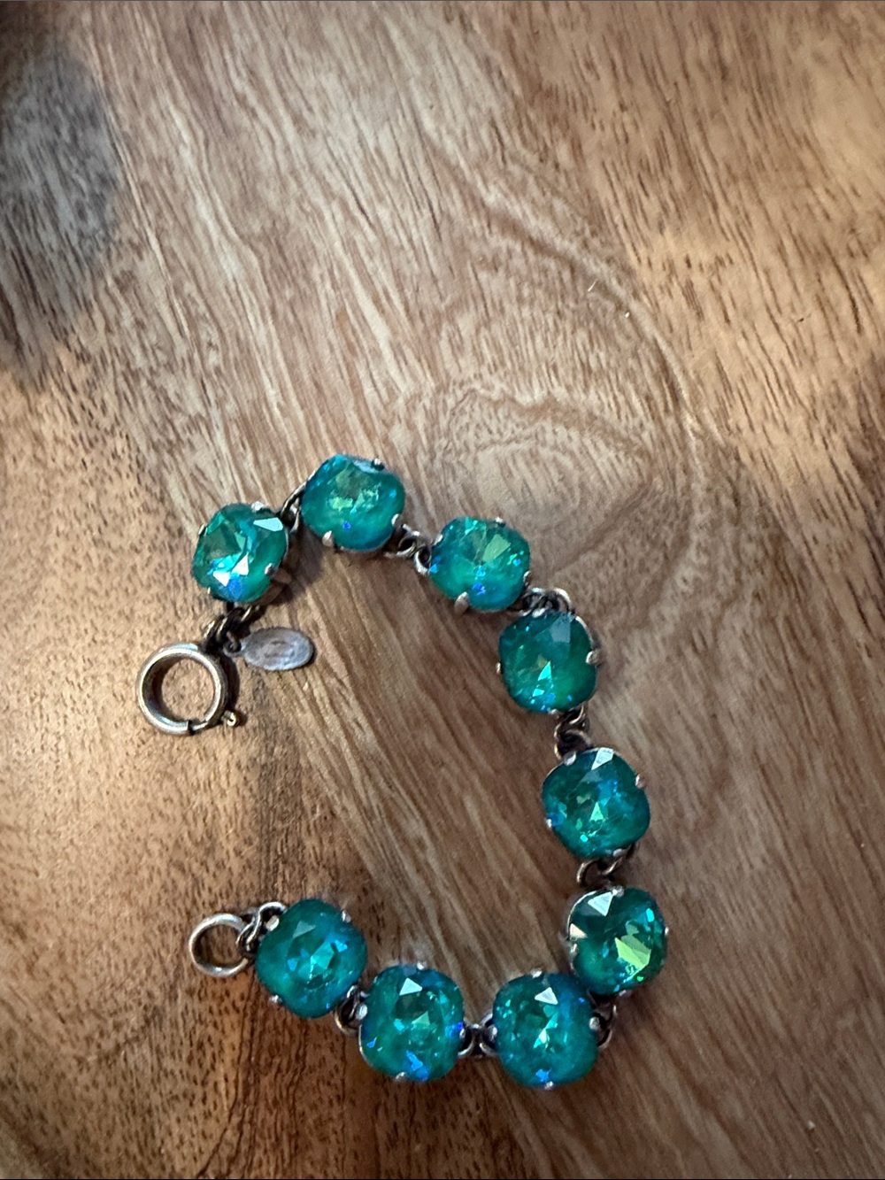 Catherine Popesco Teal Green Crystal Bracelet